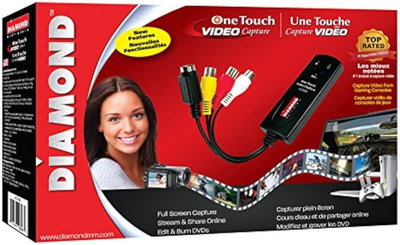 Diamond Multimedia Diamond VC500SE One Touch VHS/Camcorder to Digital File Converter for Both Windows and Mac OS (Supports Mac OS Ventura) New Software - Image 1